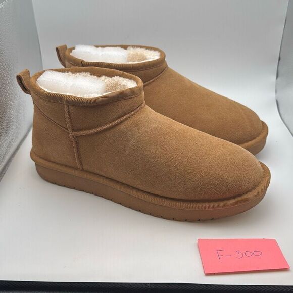 CUSHIONAIRE Women's Hip 2 Genuine Suede Ankle Snow Boots SIZE 9.5 CHESTNUT PREOW - Picture 1 of 7